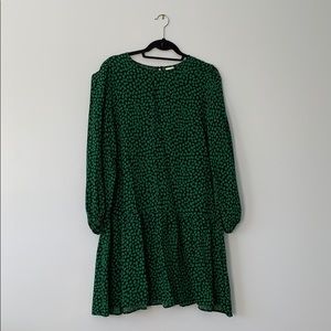 H&M green floral printed dress